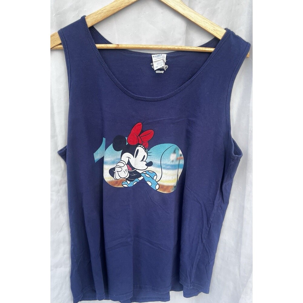 Disney Minnie Mouse Tank Top XXL Retro 80s Beach Graphic Plus Size Cotton